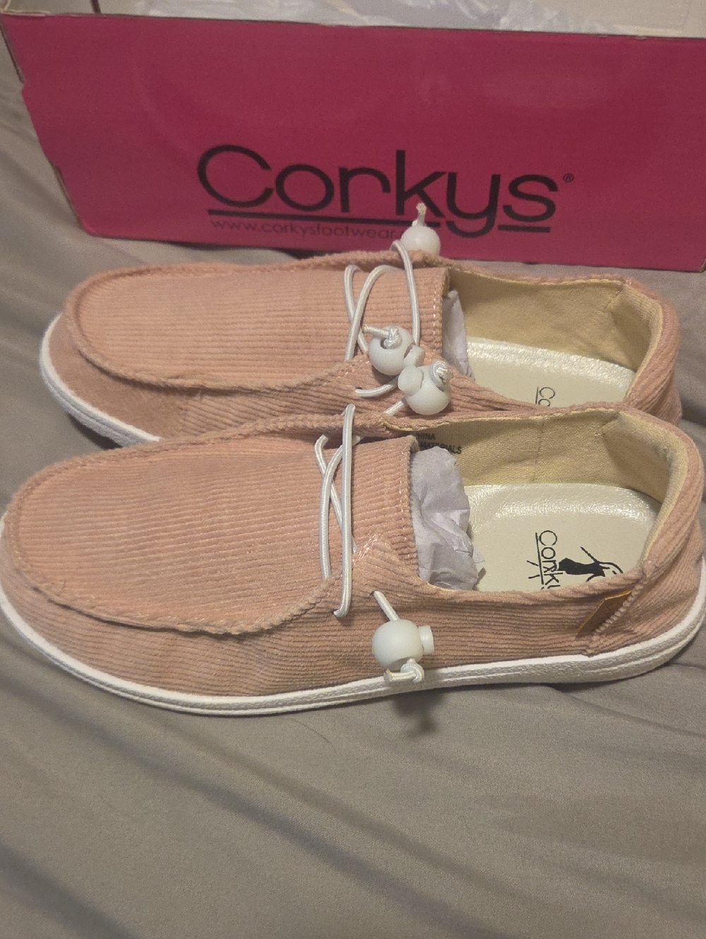 Corkys Blush Pink Corduroy Slip-On Casual Sneakers